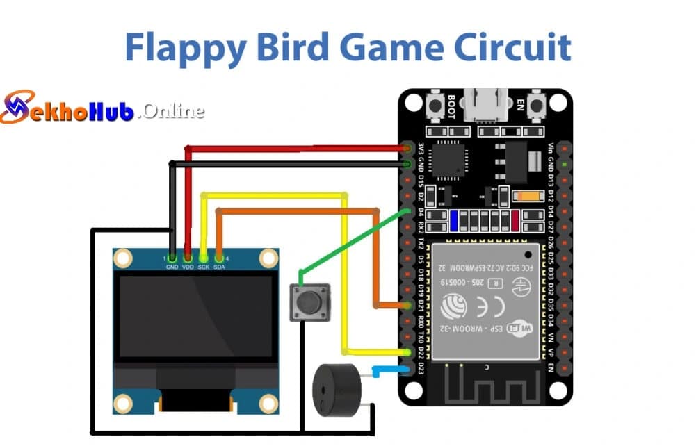 Flappy Bird Game on ESP32 with OLED SSD1306 Display Flappy Bird Game on ESP32 with OLED SSD1306 Display