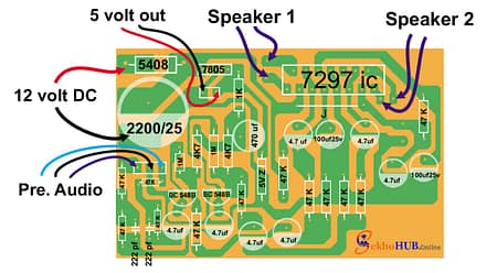 TDA7297 board connections