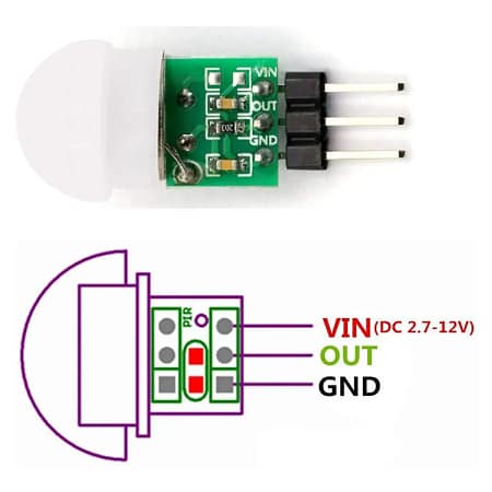 AM312 PIR Motion Sensor pinout