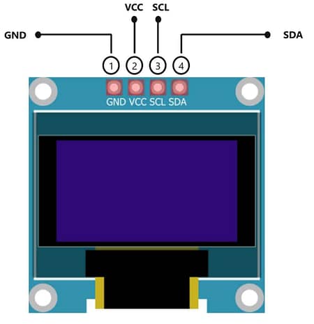 OLED (SSD1306 I²C) oled display pinout