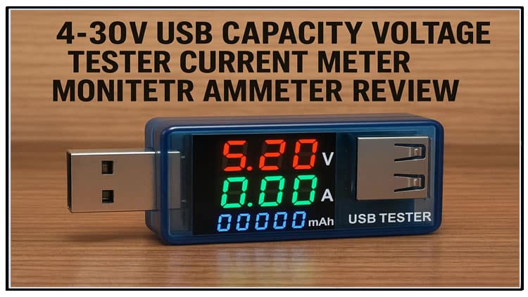 8-in-1 4–30V USB Capacity Voltage Tester Current Meter Monitor Voltmeter