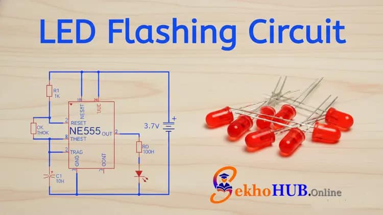 Simple LED Flasher Circuit Using 555 Timer