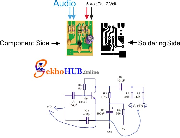 microphone amplifier circuit diagram image