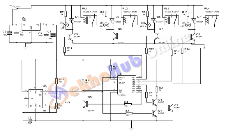 LED Sign Board circuit diagram image