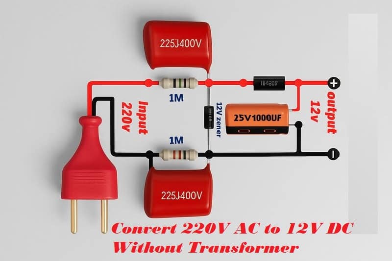 Convert 220V AC to 12V DC Without Transformer