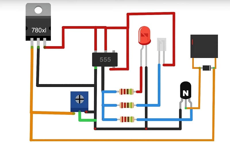 Auto Turn-Off Circuit for Battery Charger Using a 555 Timer IC