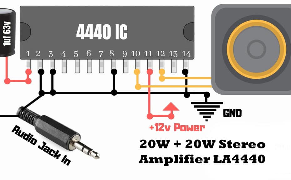 How to Make Stereo Amplifier Using LA4440 IC Powerful Dual Channel Audio Amplifier